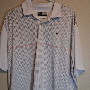 Callaway White and Gray Checks Callaway Polo XL 26-0554